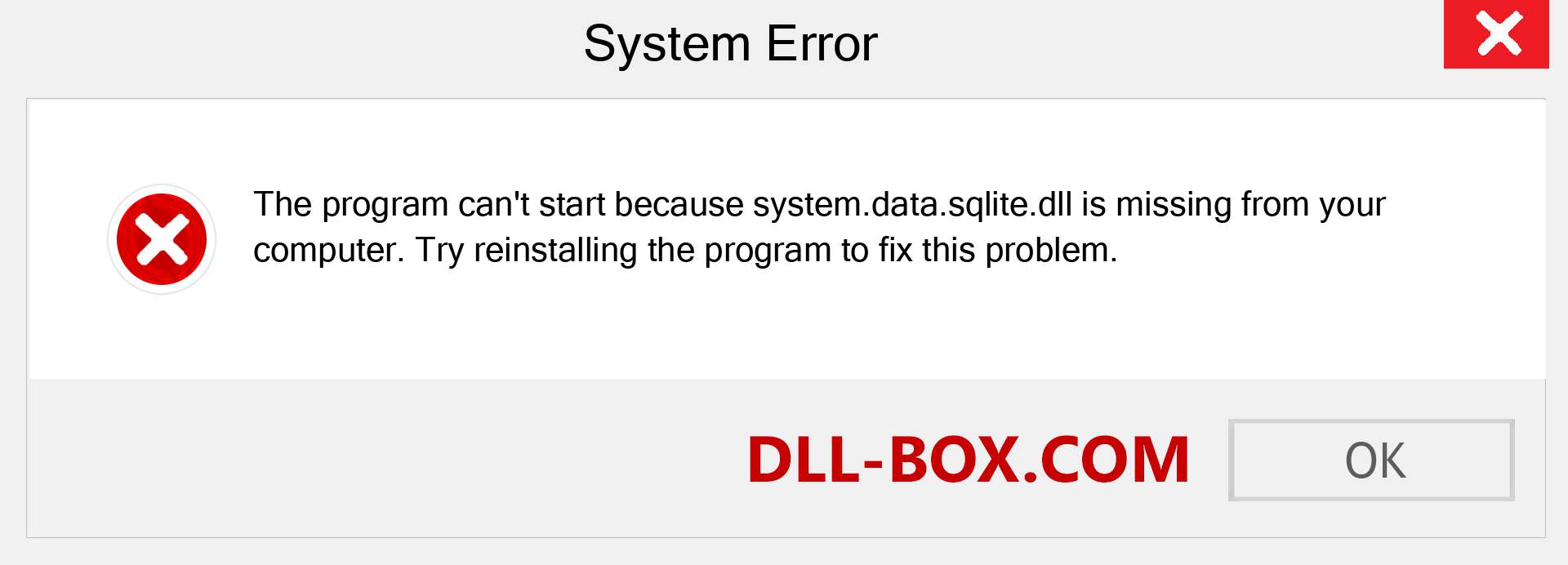  system.data.sqlite.dll file is missing?. Download for Windows 7, 8, 10 - Fix  system.data.sqlite dll Missing Error on Windows, photos, images